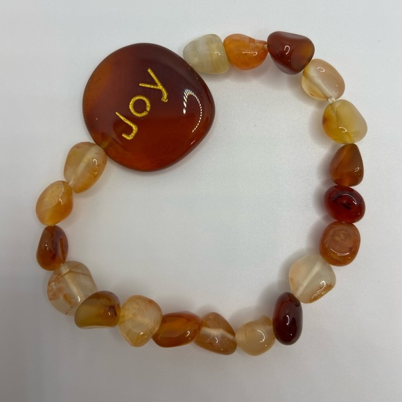 Joy Orange Stone Elastic Bracelet - Picture 1 of 3